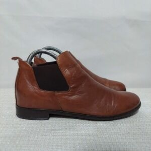 Lili Mill Italian Leather Boots‎ Made In Italy Women EU38 US 7.5 Brown